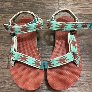 Teva Women’s Patterned Strap Sandals - Rust & Teal